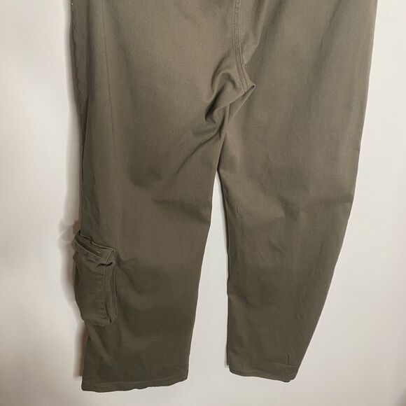 Hot Topic Olive Green Multi-Pocket Girls Cargo Wide Leg Trousers Y2K Size 9 - Picture 3 of 11